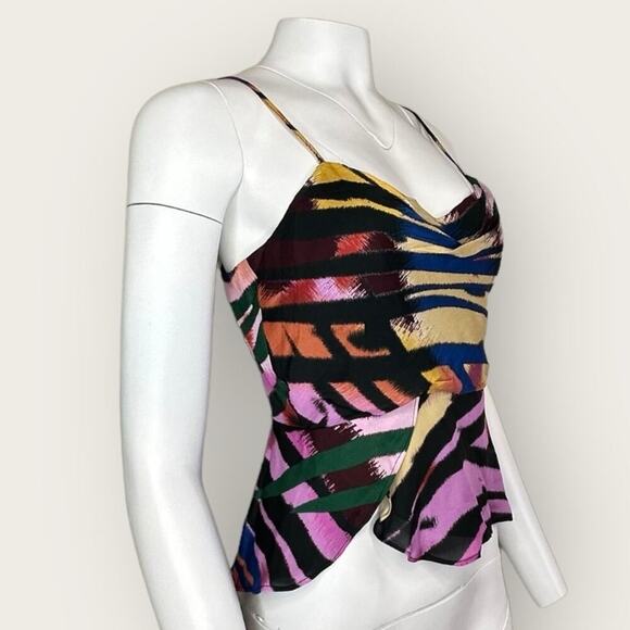 NWT | Parker | Cecile Multicolor Animal-print Peplum Tank Top | Nala | XS - Picture 13 of 13